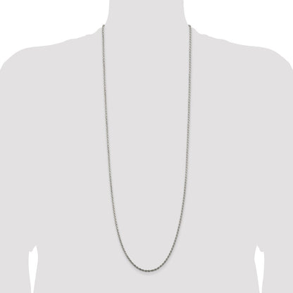 Sterling Silver 2.25mm Diamond-cut Rope Chain