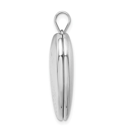 Sterling Silver 24mm Diamond-cut Footprints Ash Holder Heart Locket