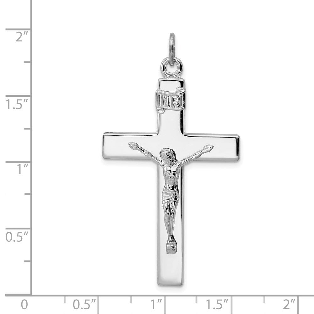 Sterling Silver Rhodium-plated Crucifix Pendant Holiday Gift for Women