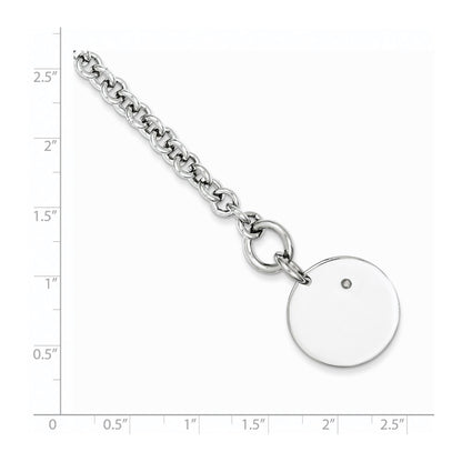 Sterling Silver Rhodium-plated .03ct Diamond Disc Bracelet
