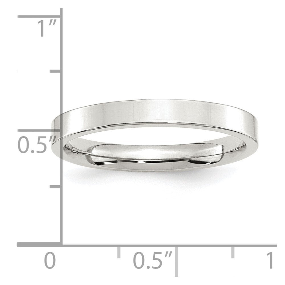 Sterling Silver 3mm Comfort Fit Flat Size 12 Band