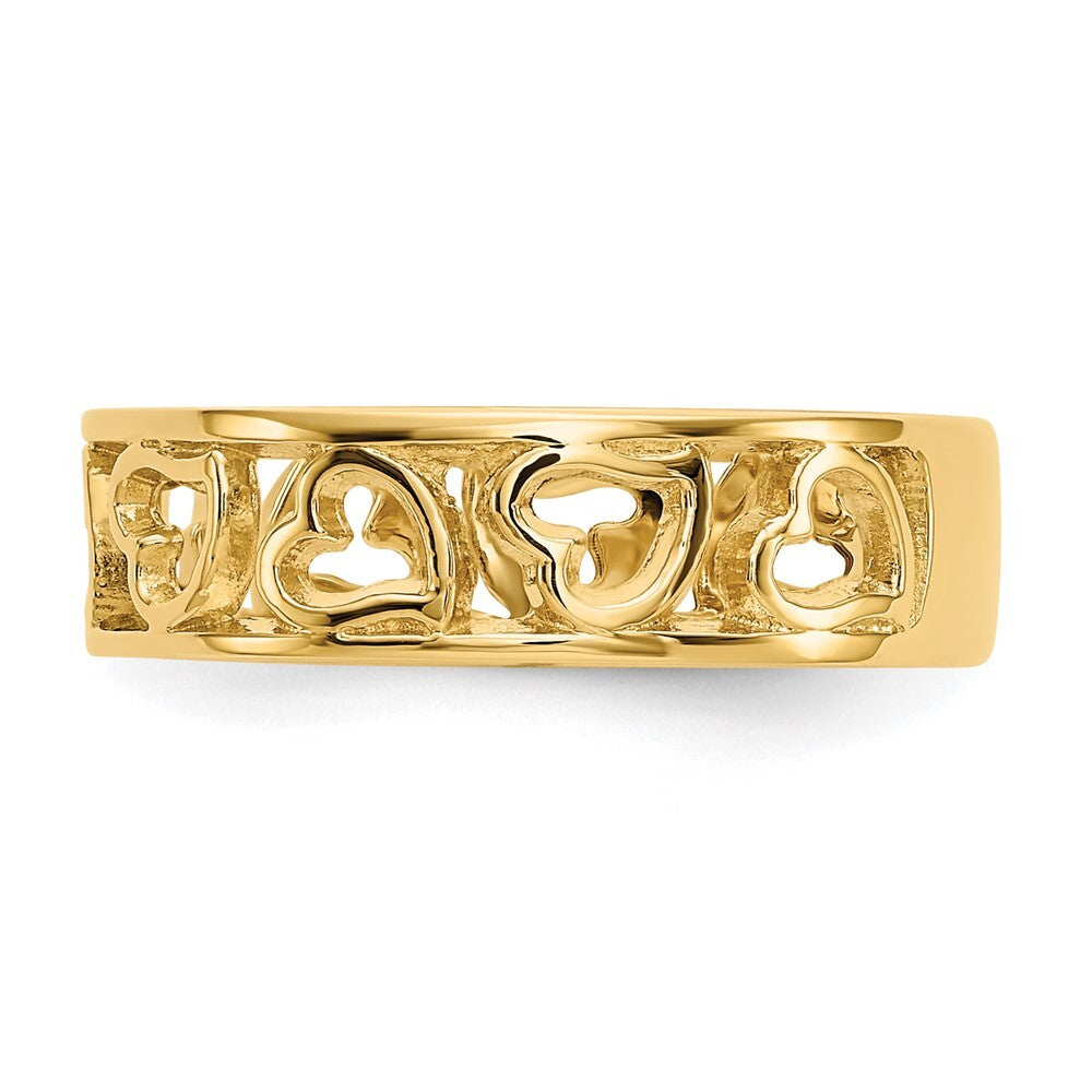 14K Yellow Gold Heart Ring