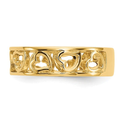 14K Yellow Gold Heart Ring