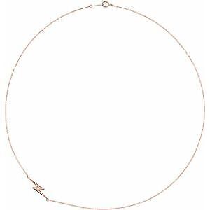 14k Rose Gold Lightning Bolt Pendant Necklace 18" for Women