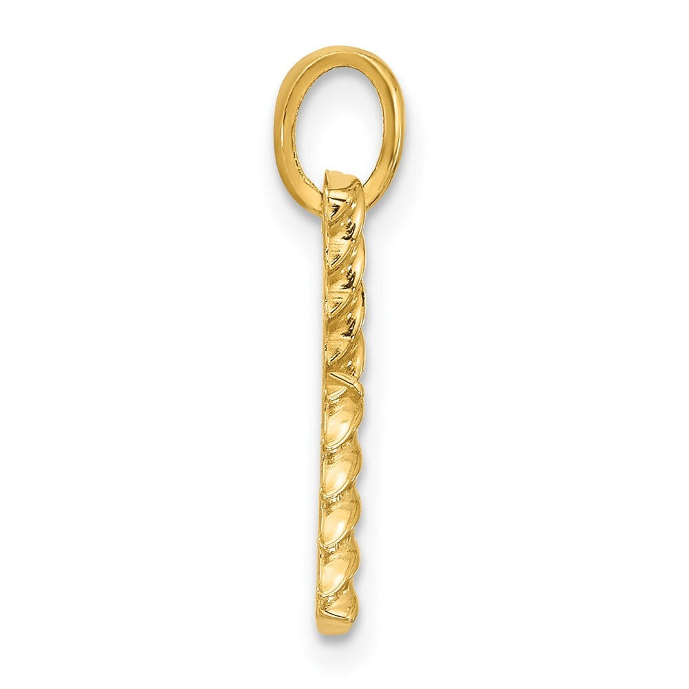 14k Yellow Gold Fancy Twist Letter Y Pendant for Women