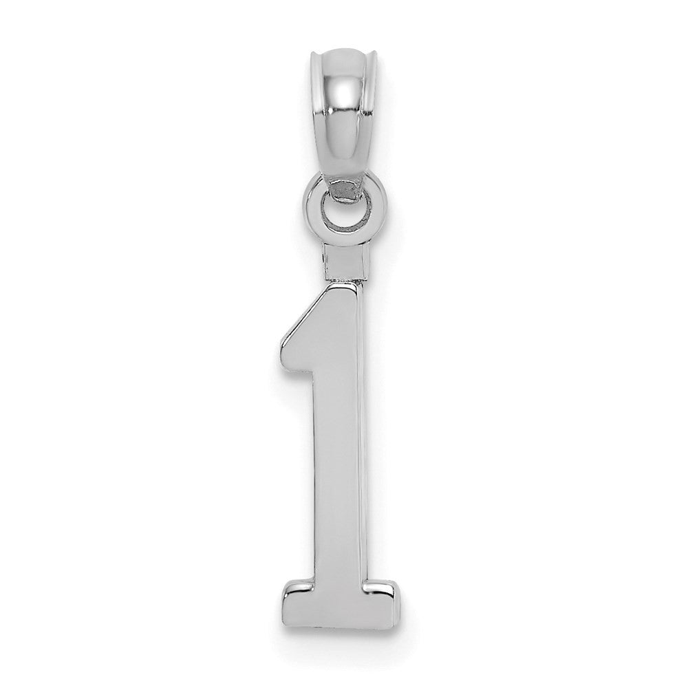 14K White Polished Number 1 Pendant