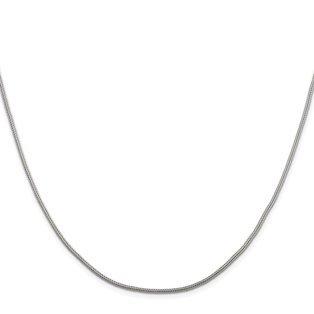 Sterling Silver Rhodium-plated 1.25mm Diamond-cut Round Franco Chain 4in
