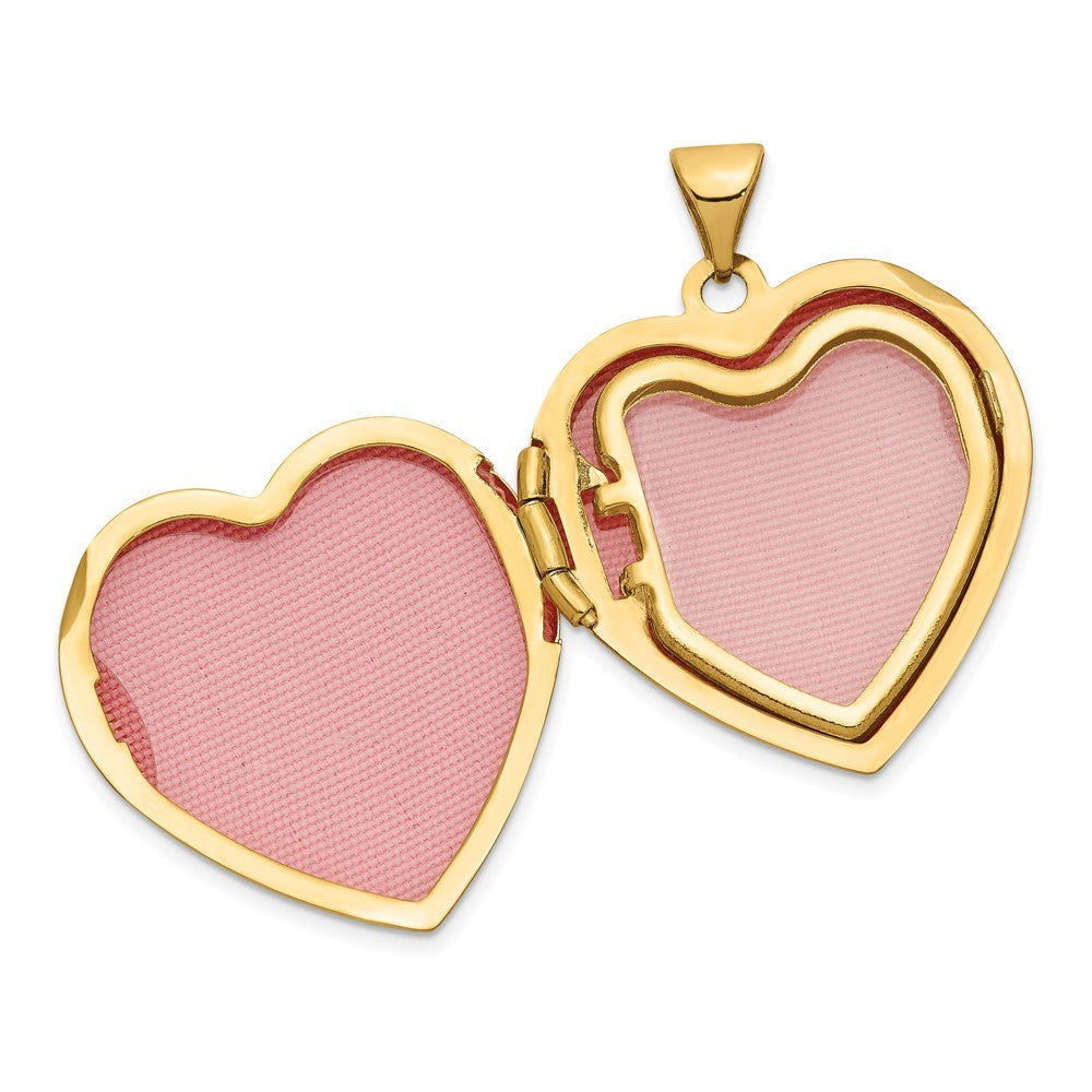 14k Yellow Gold Domed Heart Family Locket