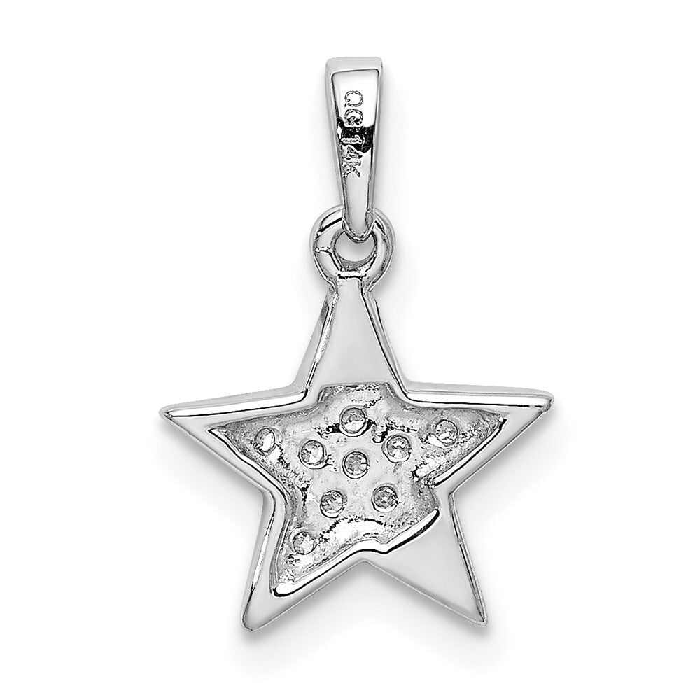 14k White Gold 1/10ct. Diamond Star Pendant for Women