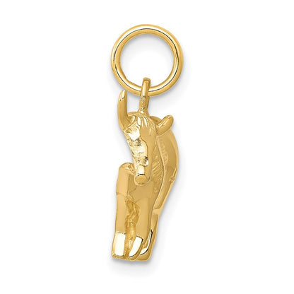 14k Yellow Gold Steer Pendant