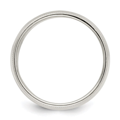 Sterling Silver 9mm Half Round Milgrain Size 5 Band Ring