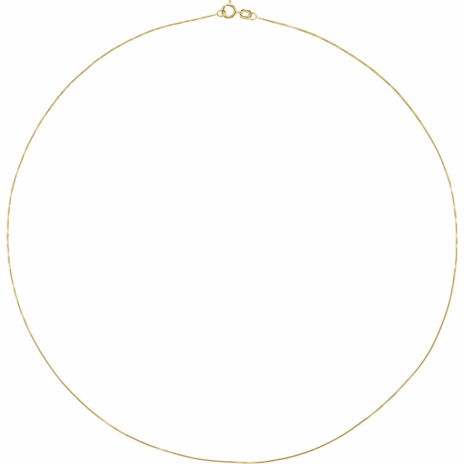 14k Yellow Gold .55 mm Box 20" Chain Necklace Fine Gift for Women