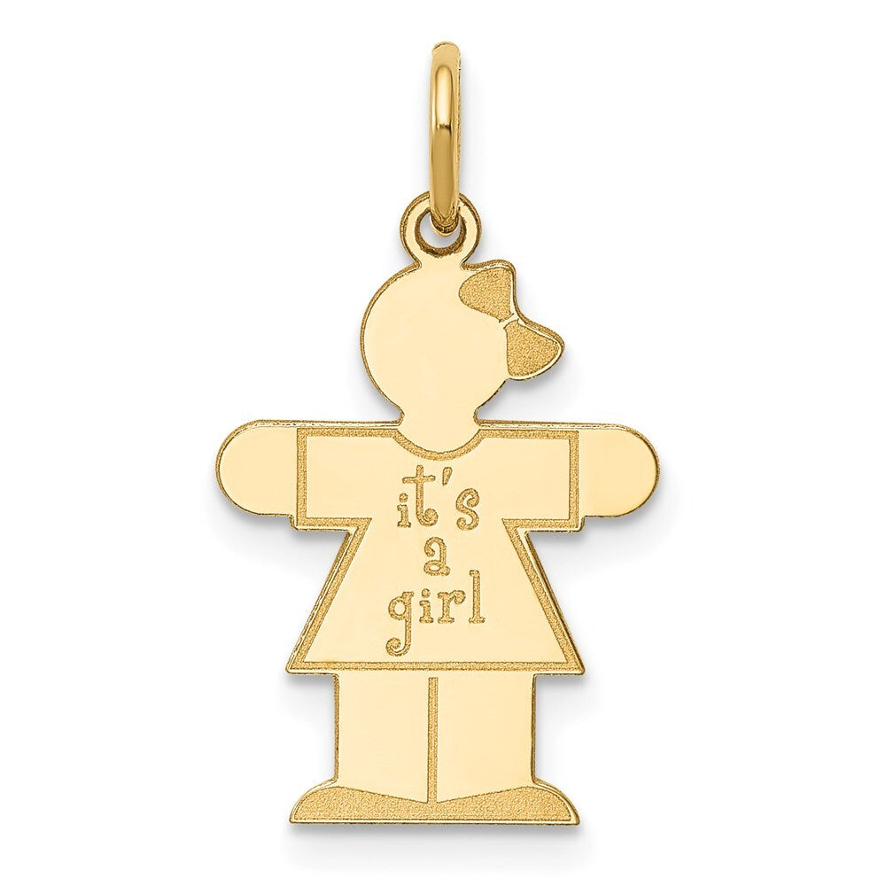 14k Yellow Gold Kid Charm Pendant for Women