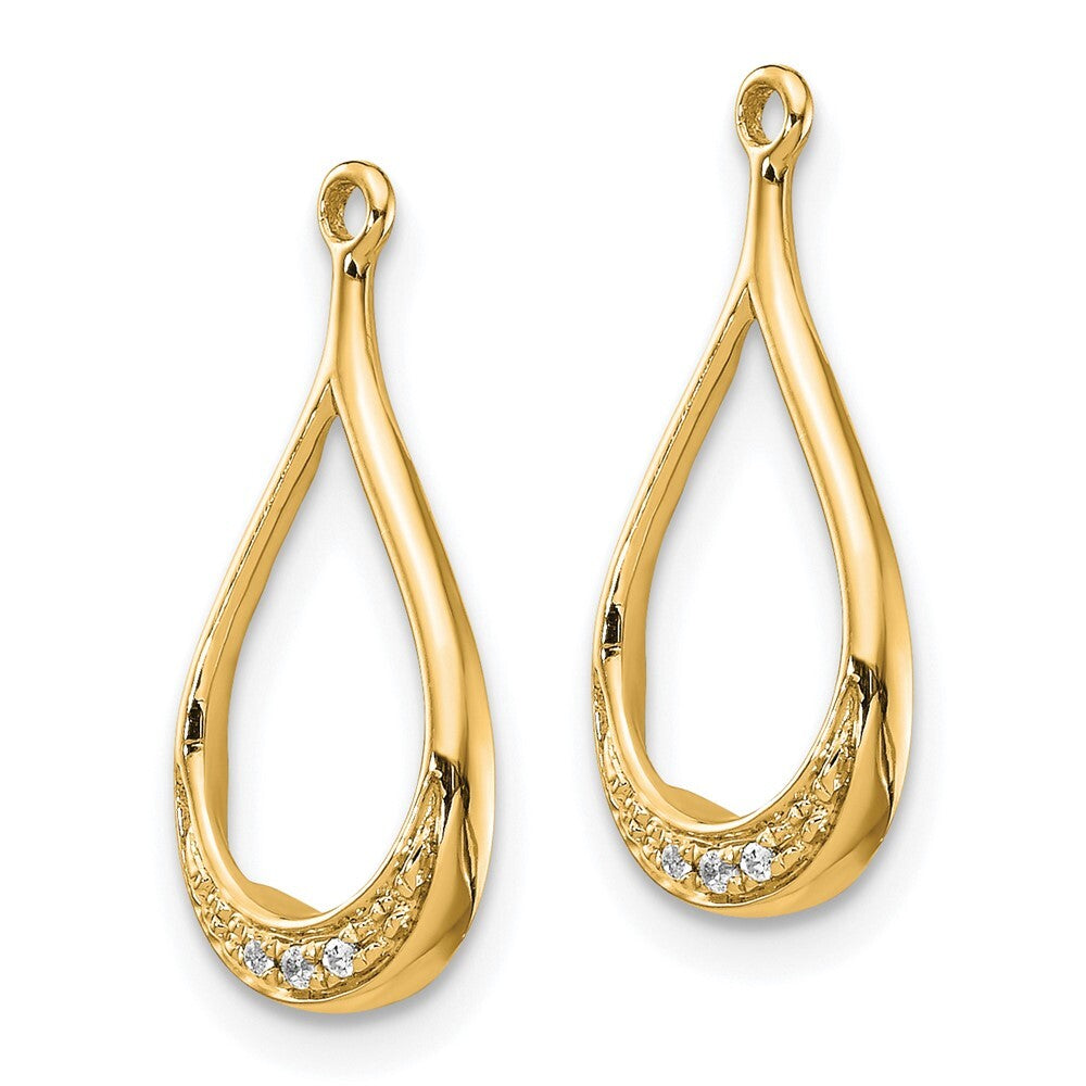 14k Yellow Gold Yellow Gold Diamond Earring Jackets Gift for Women