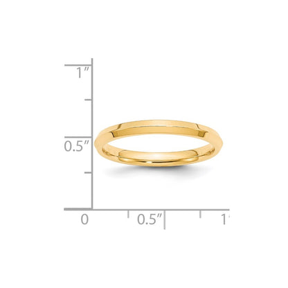 14k Yellow Gold 2.5mm Knife Edge Comfort Fit Wedding Band Ring Size 6