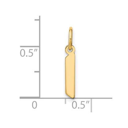 14k Yellow Gold Lowercase Letter L Initial Pendant for Women