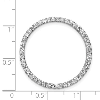 Sterling Silver Rhodium-platedCubic Zirconia Chain Slide Pendant