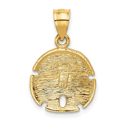 14k Yellow Gold Sand Dollar Pendant for Women