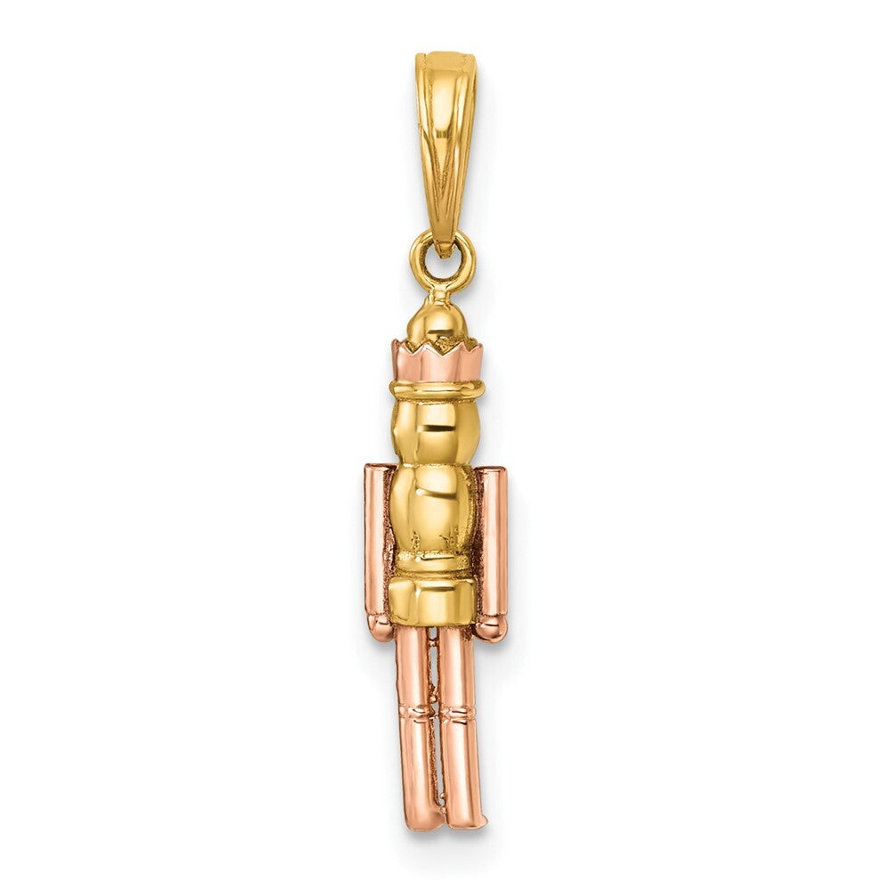14k Yellow Gold with Rose-plating Polished Nut Cracker Charm
