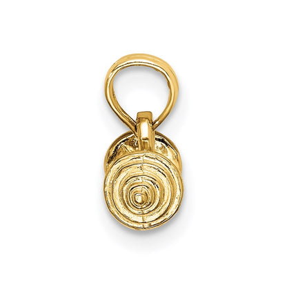 14k Yellow Gold Solid Polished 3-D Dumbbell Charm