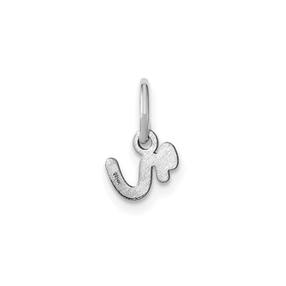 14k White Gold Lower case Letter R Initial Charm Pendant for Women