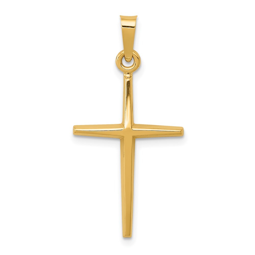 14k Yellow Gold Polished Latin Cross Pendant for Women