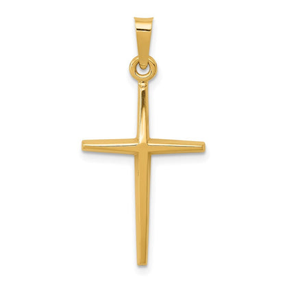 14k Yellow Gold Polished Latin Cross Pendant for Women