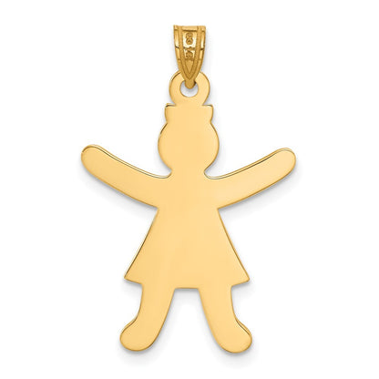 14k Yellow Gold Laser Cut Girl Charm