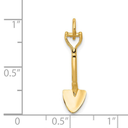 14k Yellow Gold 3-D Spade Charm Pendant for Women