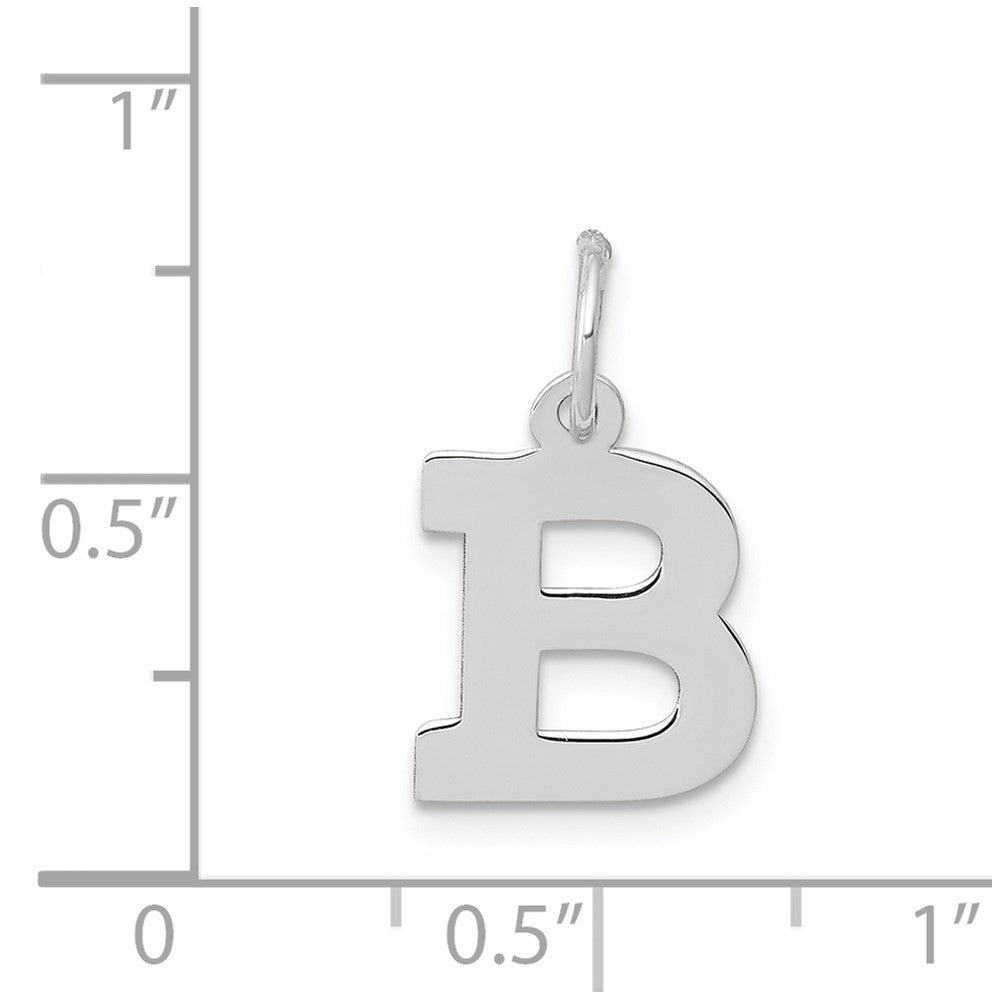 14K White Small Block Letter B Initial Charm