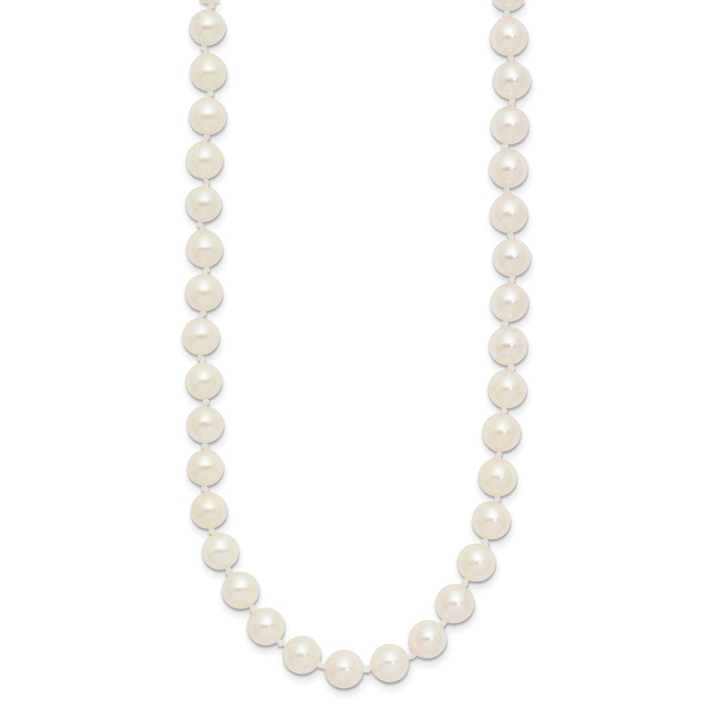 14k Yellow Gold 6-7mm White Round Akoya Saltwater Cultured Pearl 16" Necklace