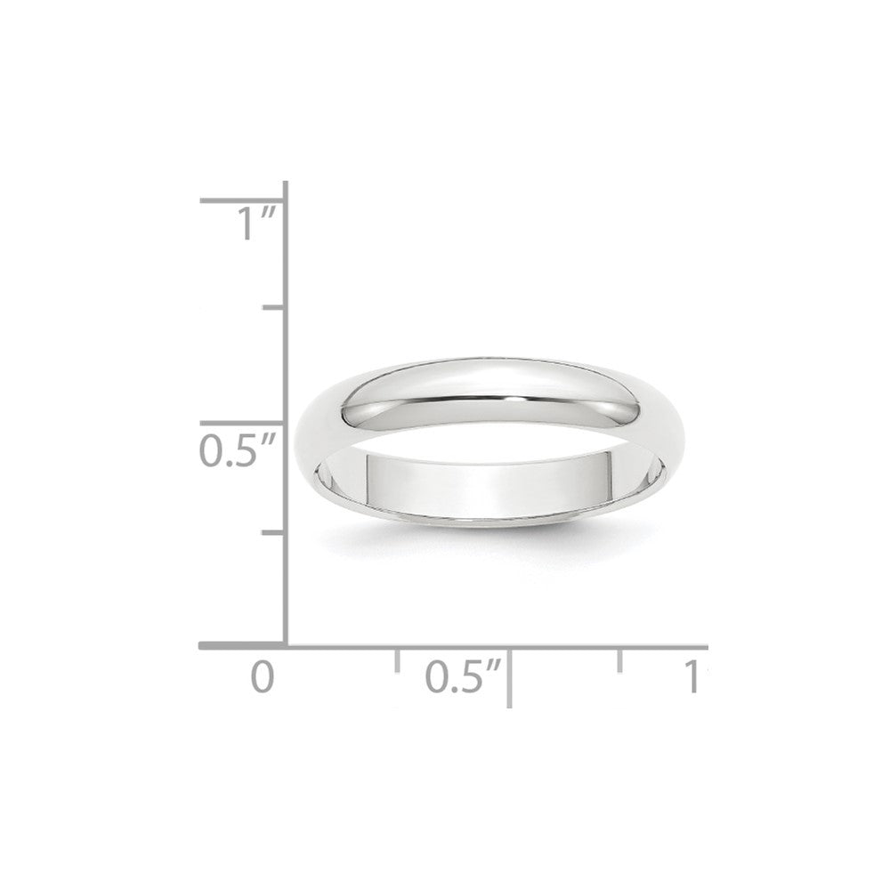 950 Platinum 4mm Half Round Featherweight Wedding Band Ring Size 10.5
