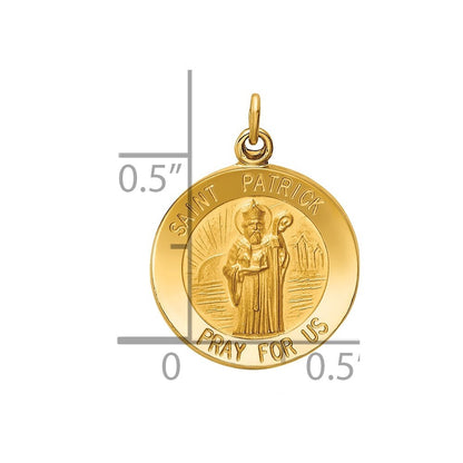 14k Yellow Gold Saint Patrick Medal Charm Pendant for Women