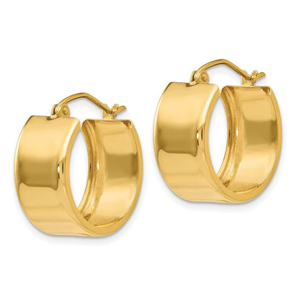 14k Yellow Gold 8.25mm Polished Hoop Earrings Gift for Women