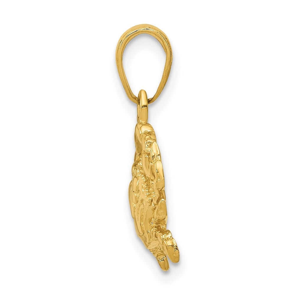 14k Yellow Gold Blue Crab Pendant for Women