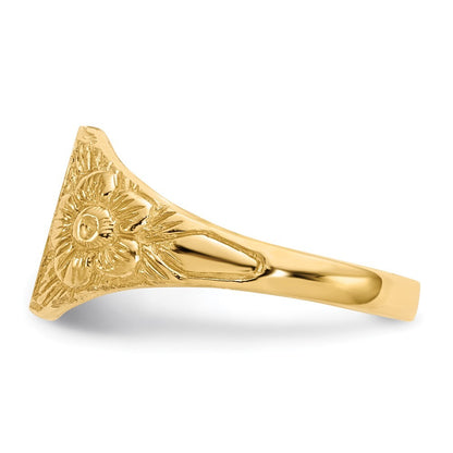 14K Yellow Gold 10.0x8.0mm Open Back Signet Ring