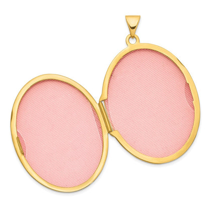 14k Yellow Gold Floral Border 33mm Oval Locket