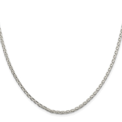 Sterling Silver Rhodium-plated 2.75mm Diamond-cut Spiga Chain Necklace