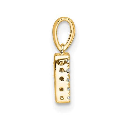 14k Yellow Gold  Diamond Letter R Initial with Bail Pendant