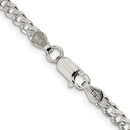 Sterling Silver 3.8mm Pav� Curb Chain