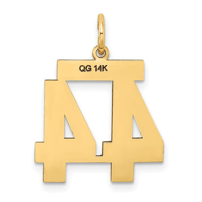 14k Yellow Gold Medium Satin Number 44 Charm Pendant for Women
