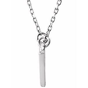 14k White Gold Geometric V 16 1/2" Necklace Gift for Women