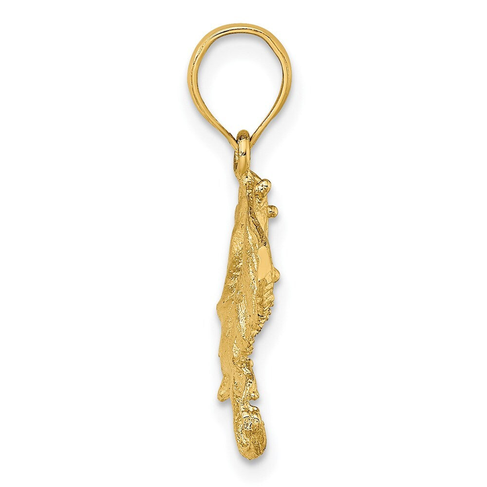 14k Yellow Gold Stingray Charm Pendant for Women