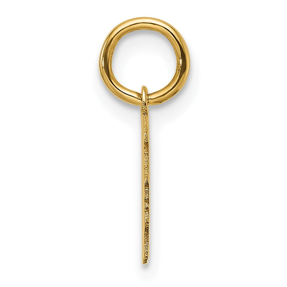 14k Yellow Gold Plain Small .013 Gauge Facing Right Engravable Girl Head Charm