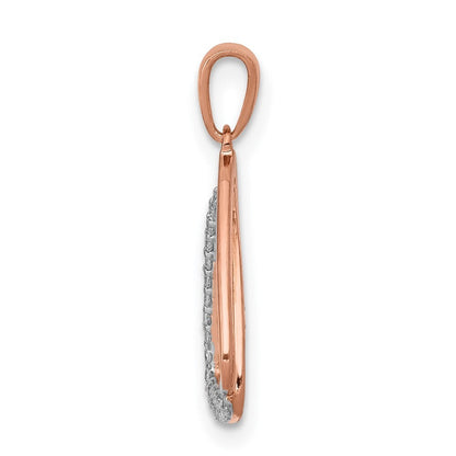 14k Rose Gold 1/6ct. Diamond Double Triangle Pendant for Women