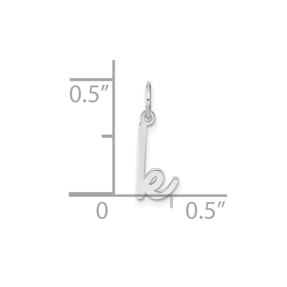 14k White Gold Lower case Letter K Initial Charm Pendant for Women