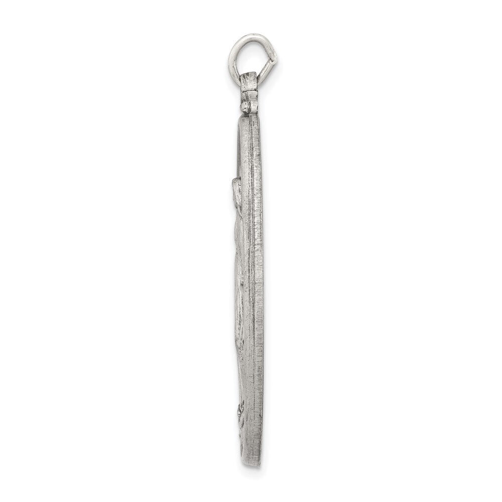 Sterling Silver Antiqued Miraculous Medal Pendant Holiday Gift for Women