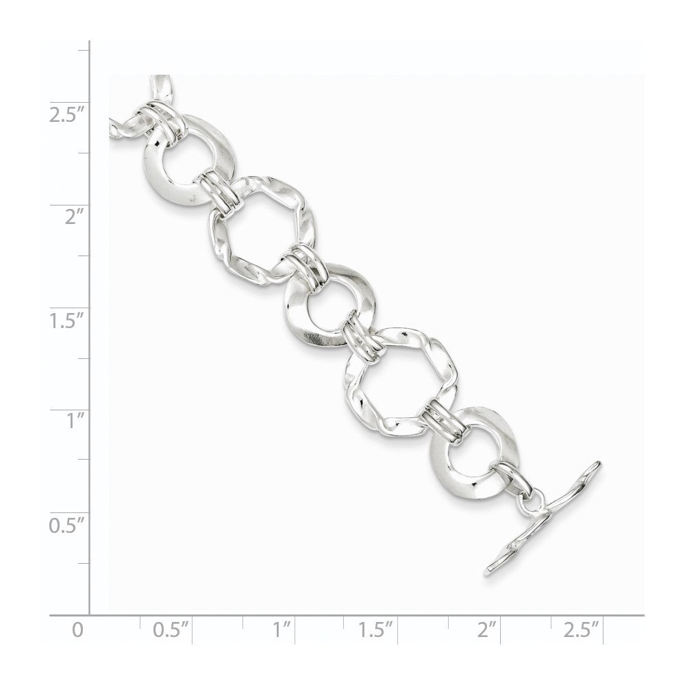 Sterling Silver Fancy Circle Link Bracelet
