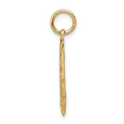 14k Yellow Gold #16 in Oval Circle Pendant for Women