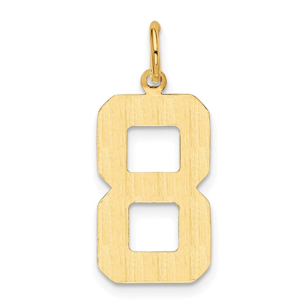 14k Yellow Gold Large Polished Number 8 Charm Pendant for Women